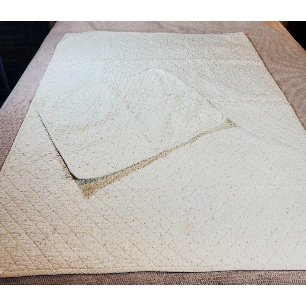 Little Co Lauren Conrad girls' Crib Quilt 59x43 & Quilted Sham 21x25 Pastel Dots